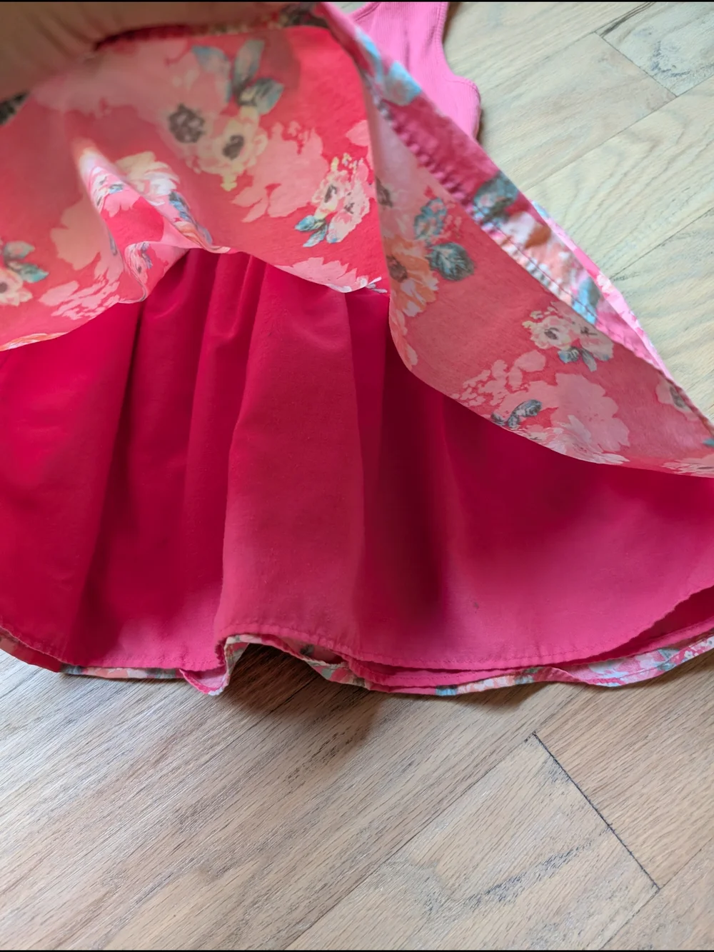 The Children's Place Hot Pink Floral Tank Dress Size 3T
